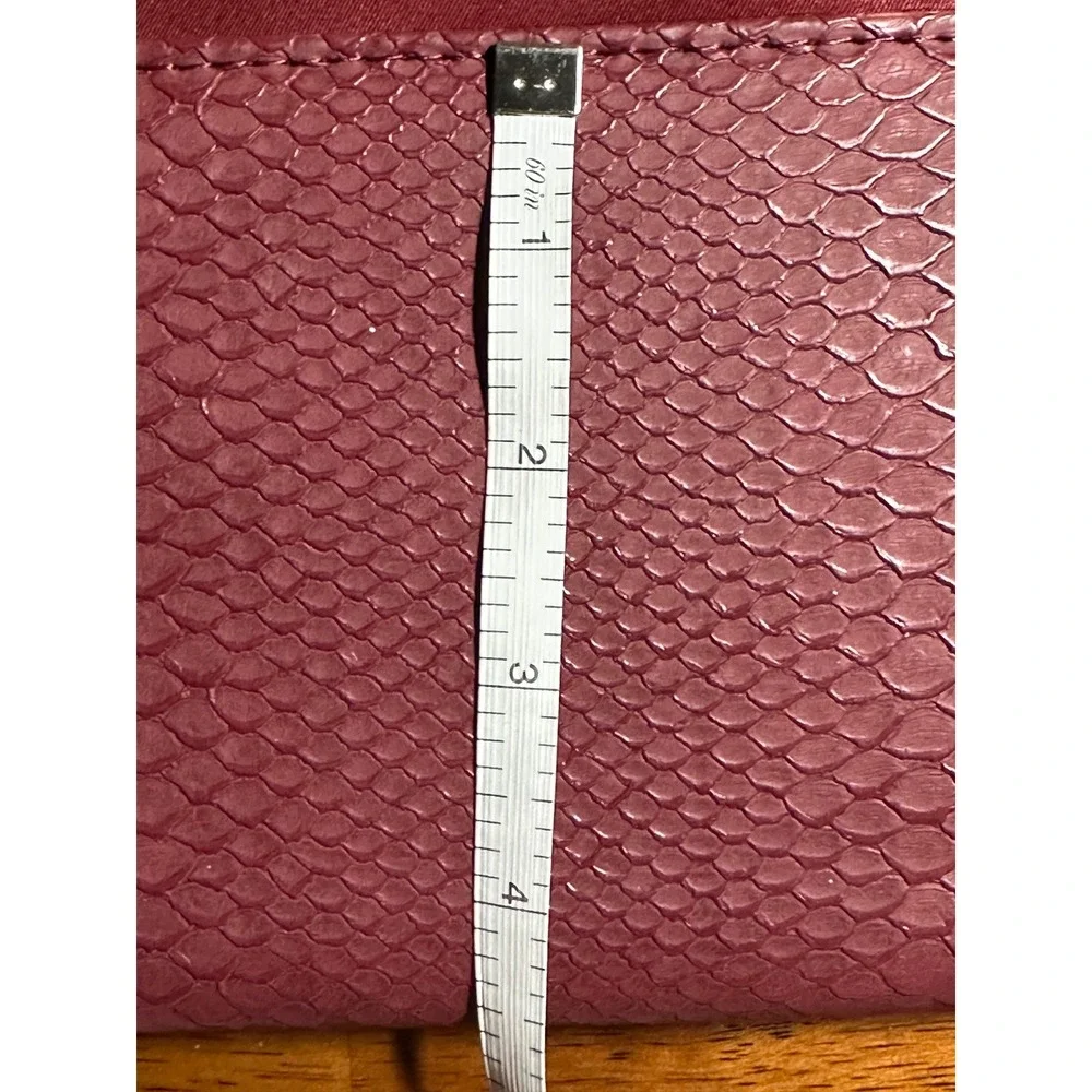 ALDO Snake Embossed Clutch Purse Burgundy Chain Strap Evening Bag‎